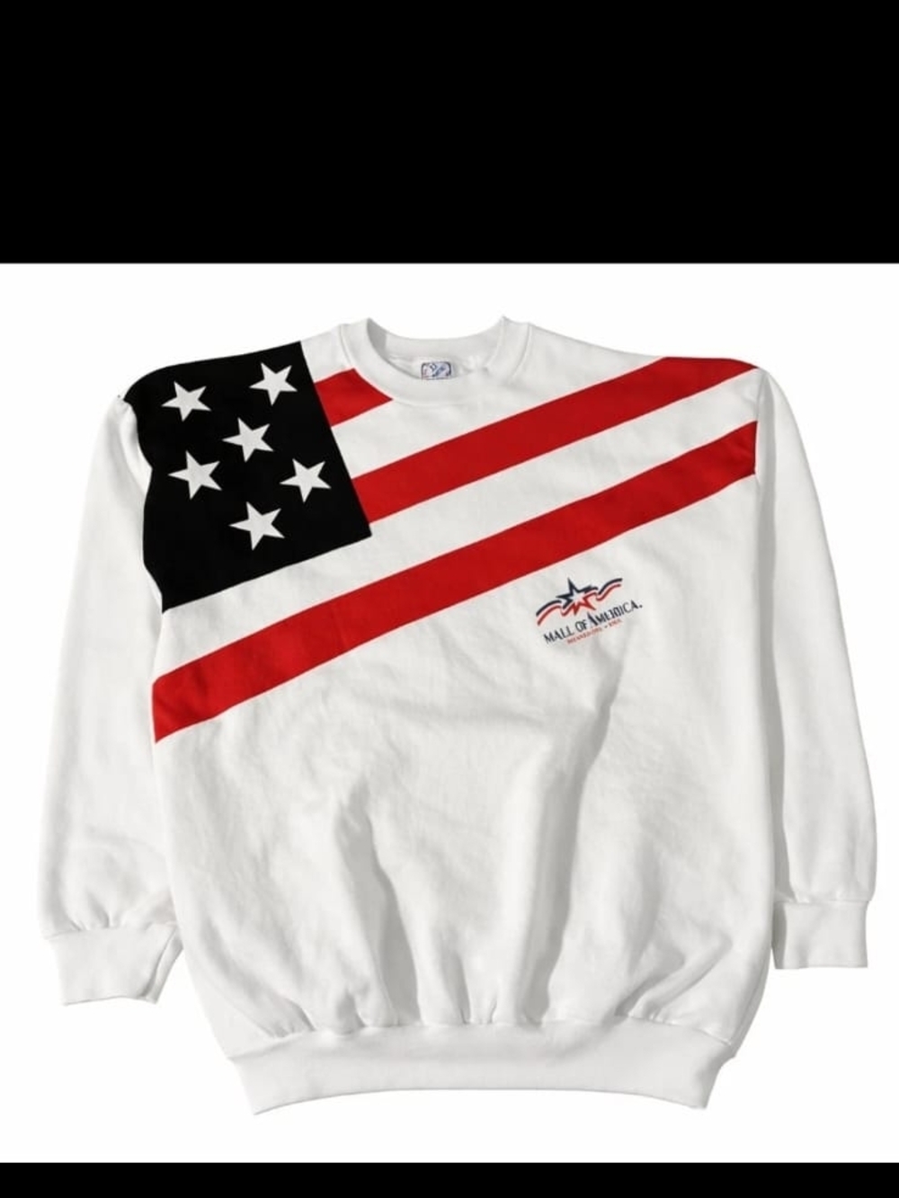 Nike White Crewneck Sweatshirt with Red Stripes & Black Star Field